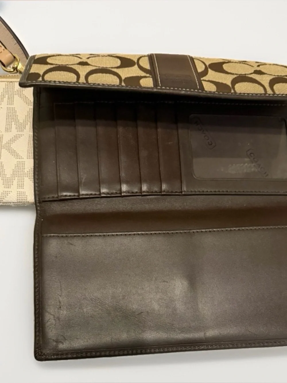 Coach kate spade Michael Kors Bundle leather Zip Around Wallets with Gold Logo